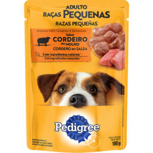 Ração Úmida Pedigree Sachê Cordeiro ao Molho para Cães Adultos de Raças Pequenas