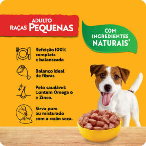 Ração Úmida Pedigree Sachê Cordeiro ao Molho para Cães Adultos de Raças Pequenas