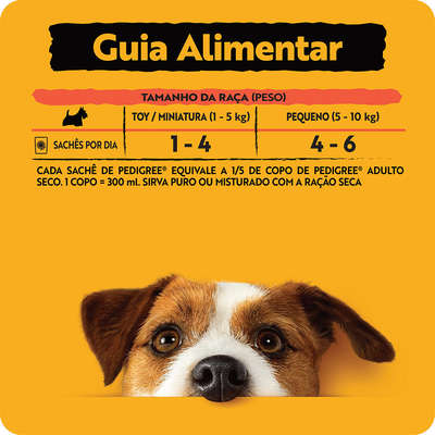 Ração Úmida Pedigree Sachê Cordeiro ao Molho para Cães Adultos de Raças Pequenas