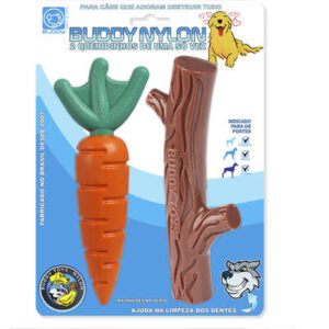 Brinquedo Buddy Toys Nylon Kit Queridinhos Cenoura e Graveto para Cães