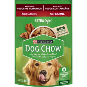 Ração Úmida Nestlé Purina Dog Chow Sachê Carne para Cães Adultos