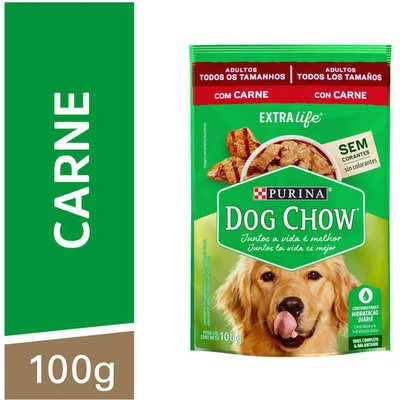 Ração Úmida Nestlé Purina Dog Chow Sachê Carne para Cães Adultos